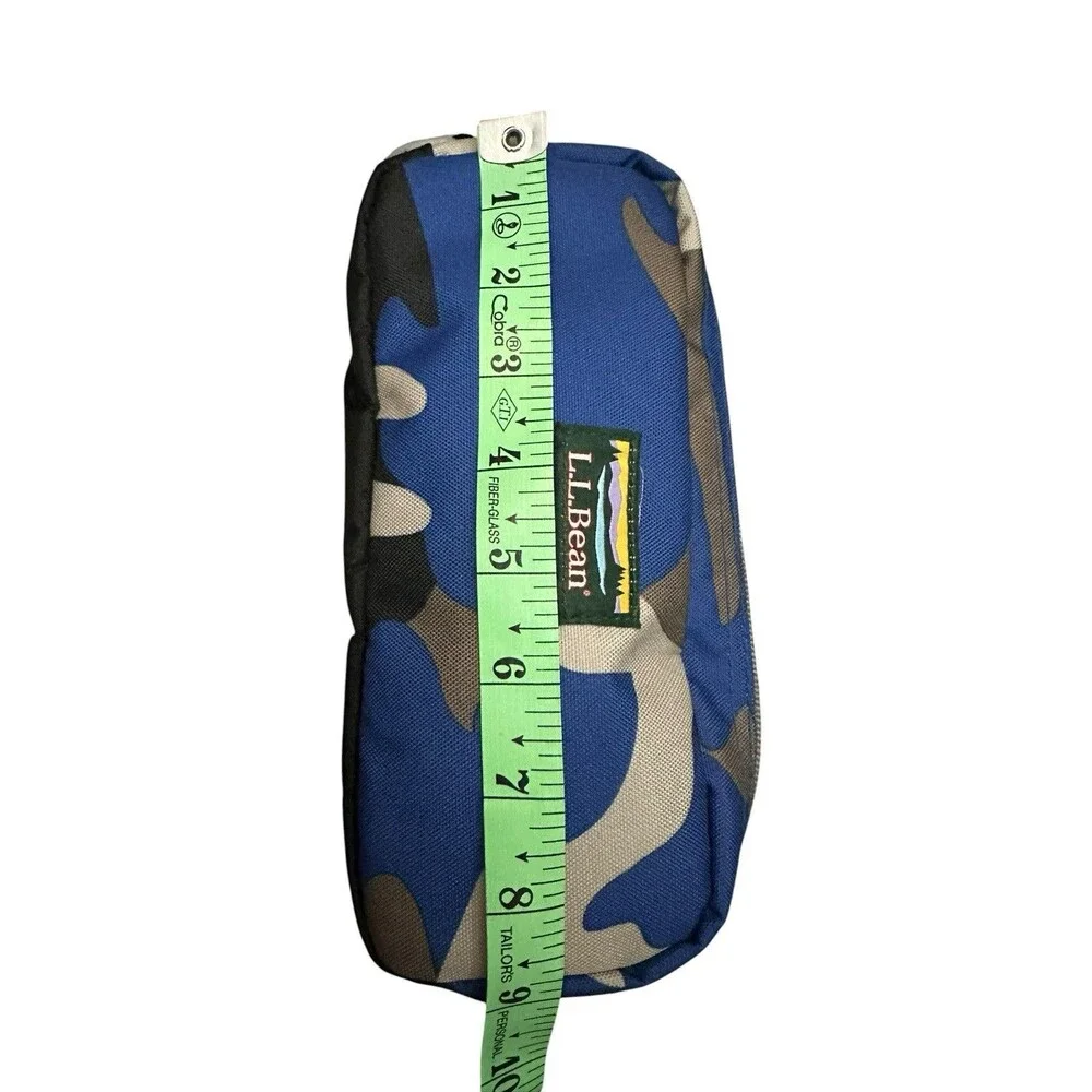 L.L.Bean Blue Camo Zipper Polyester Pencil Case, Cable Organizer, Pouch